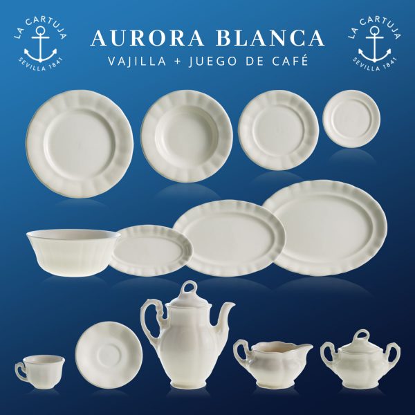 Aurora Blanca - La Cartuja de Sevilla - vajilla + juego de café